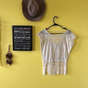 Lace Tassel Top